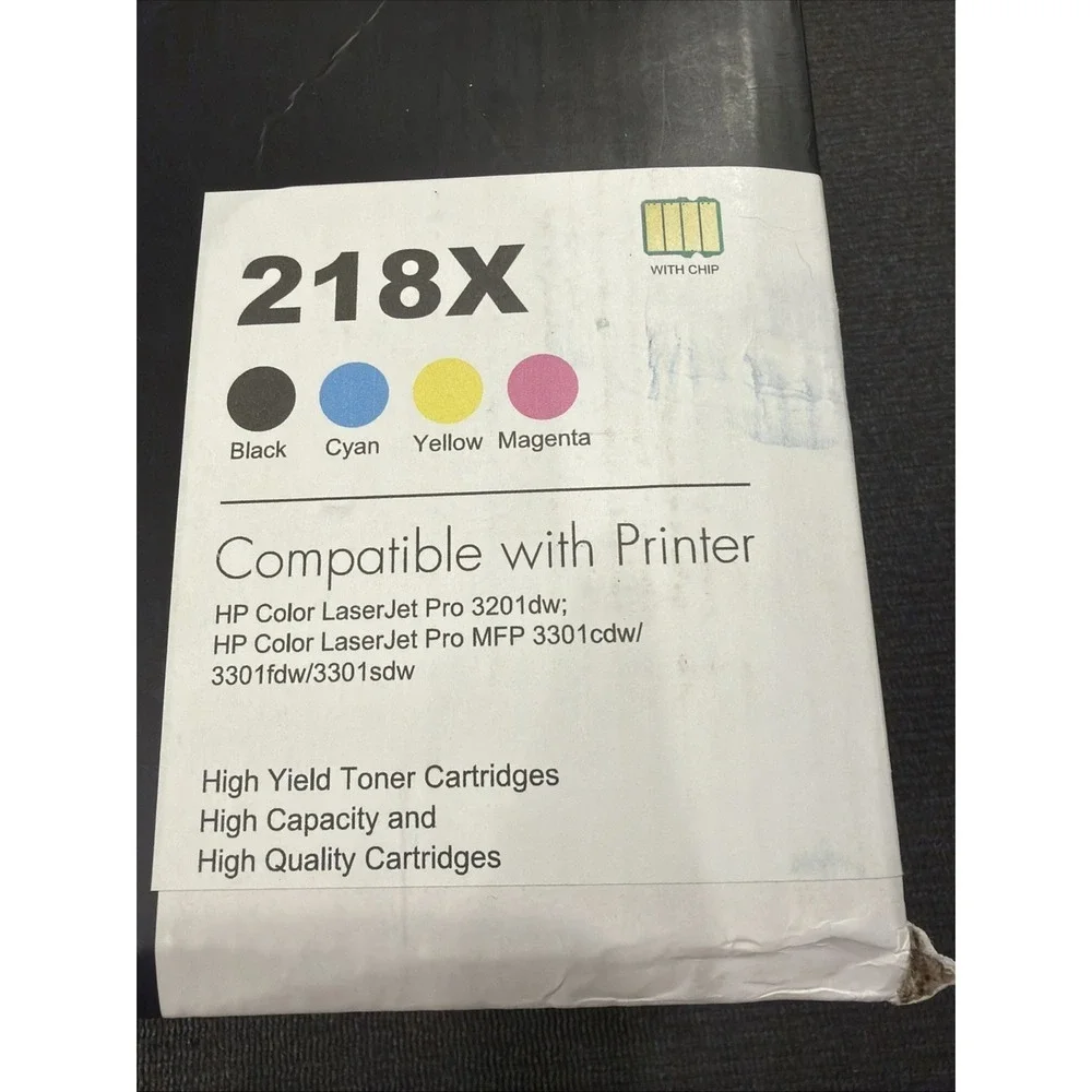 4PK 218A W2180A Toner for HP Color LaserJet Pro MFP 3301cdw 3301fdw [WITH CHIP]